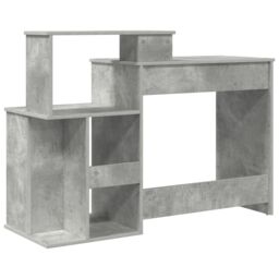 Berkfield Home Desk with Storage Concrete Grey 120.5x44x88.5 cm Engineered Wood - thumbnail 7