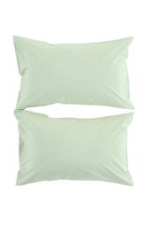 CHRISTY Pure Cotton Percale Standard Pillowcase Pair in Green - thumbnail 1