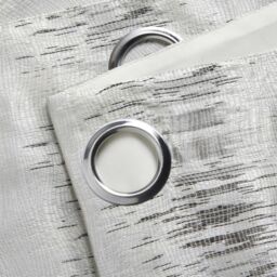 Luxury Living Reflect Jacquard Fully Lined Ready Made Ring Top Curtains in Silver - Size: 168 cm width x 137 cm drop - thumbnail 2