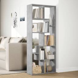 Berkfield Home Room Divider Bookcase Concrete Grey 67x25x161.5 cm Engineered Wood - thumbnail 4