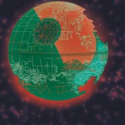Star Wars Digital Moonlight Death Star Framed Canvas Print in Jet Black - thumbnail 2