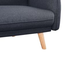 Home Detail Belmont fabric Sofa Bed With Button Detail & Wooden Legs in Dark Grey - thumbnail 2