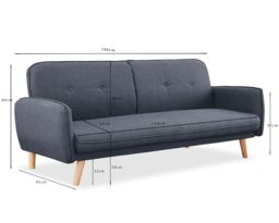 Home Detail Belmont fabric Sofa Bed With Button Detail & Wooden Legs in Dark Grey - thumbnail 5