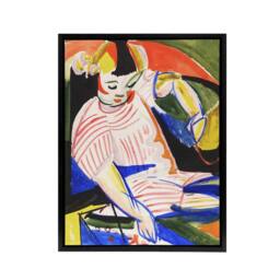"Artery8 Child Colourful Painting Henry Lyman Sayen Framed Canvas Wall Art - Size: W18"" x H24""" - thumbnail 1