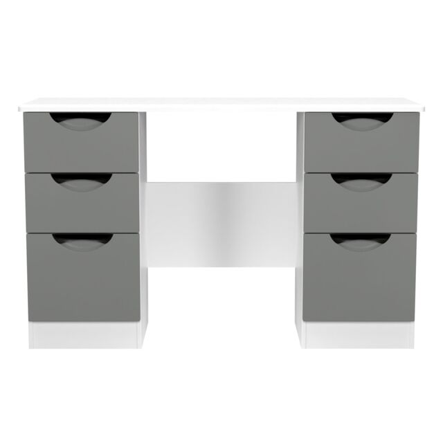 Ready Assembled 2 U Holborn 6 Drawer Kneehole Desk (Ready Assembled) in Dark Grey - image 1