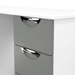 Ready Assembled 2 U Holborn 6 Drawer Kneehole Desk (Ready Assembled) in Dark Grey - thumbnail 4