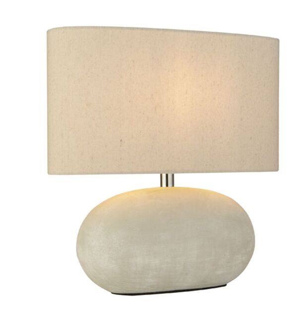 Lighting Collection Grey Ceramic Table Lamp - image 1