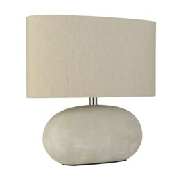 Lighting Collection Grey Ceramic Table Lamp - thumbnail 3