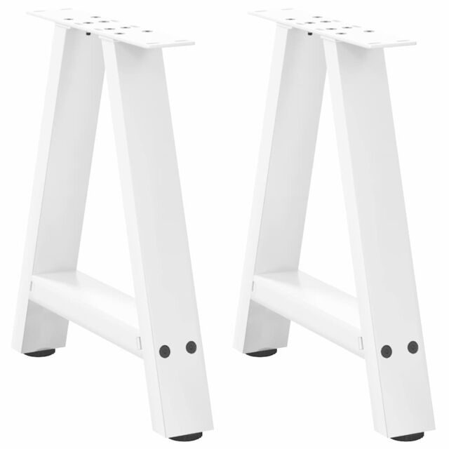 Berkfield Home Coffee Table Legs A-Shaped 2 pcs White¬†38x(42-43) cm Steel in White - image 1