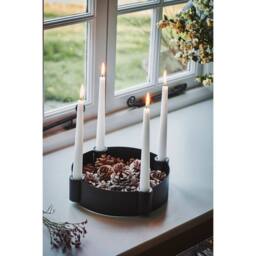 Lemon Pavilion Furniture and Decor Centrepiece Candle Holder - Mild Steel - L25 x W25 x H7 cm - Black - thumbnail 2