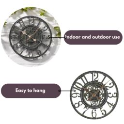 "Marco Paul 12"" Mechanical Wall Clock in Dark Green" - thumbnail 5