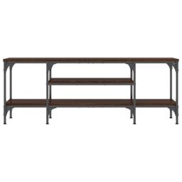 Berkfield Home TV Cabinet Brown Oak 121x35x45 cm Engineered Wood&Iron - Size: 121 x 35 x 45 cm - thumbnail 4