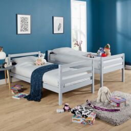 Home Source Hendon Single Painted Bunk Bed Convertible To Two Single Beds in Grey - thumbnail 4