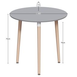 Home Discount Vida Designs Batley 3 Seater Round Dining Table MDF Solid Beech Wood Dining Kitchen Furniture in Grey - thumbnail 3
