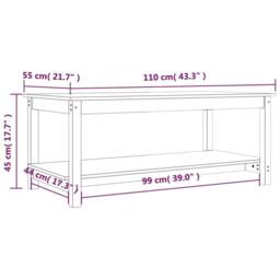 Berkfield Home Coffee Table Grey 110x55x45 cm Solid Wood Pine - Size: 110 x 55 x 45 cm - thumbnail 8