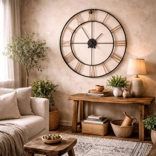 Wyld Haus Inari Large Industrial Metal Wall Clock in Brown - image 1