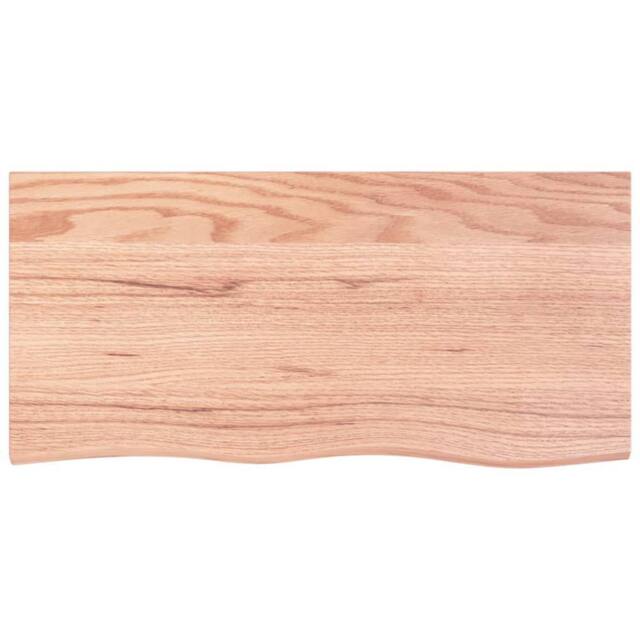 Berkfield Home Wall Shelf Light Brown 100x50x2 cm Treated Solid Wood Oak - Size: 100 x 50 x 2 cm - image 1