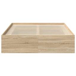 Berkfield Home Bed Frame Sonoma Oak 140x190 cm in Brown - thumbnail 5