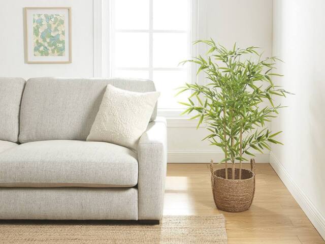 Vente-unique Artificial Bamboo Tree - H122 Cm - Green - BAMBOUSERAIE - image 1