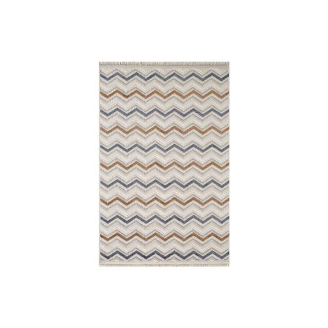 RainbowHome Chevron Rust Blue Rug in Cream - Size: 230 cm x 160 cm - image 1