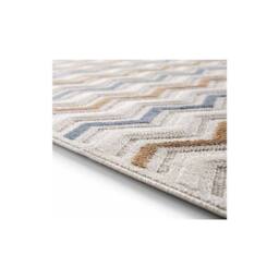 RainbowHome Chevron Rust Blue Rug in Cream - Size: 230 cm x 160 cm - thumbnail 3