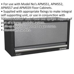 Loops 680mm Modular Wall Cabinet - Lift-up Door with Gas Struts - Aluminium Handles - thumbnail 2