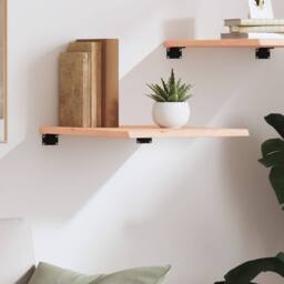 Berkfield Home Wall Shelf 40x50x2 cm Untreated Solid Wood Oak in Brown - Size: 40 x 50 x 2 cm