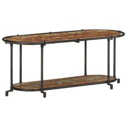 Berkfield Home TV Cabinet 100x42x40 cm Solid Wood Reclaimed in Brown - Size: 100 x 42 x 40 cm - thumbnail 3