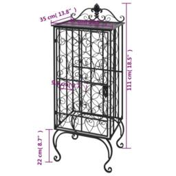 Berkfield Home Elegant Wine Rack for 28 Bottles Metal in Black - thumbnail 8