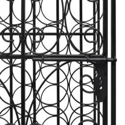 Berkfield Home Elegant Wine Rack for 28 Bottles Metal in Black - thumbnail 6