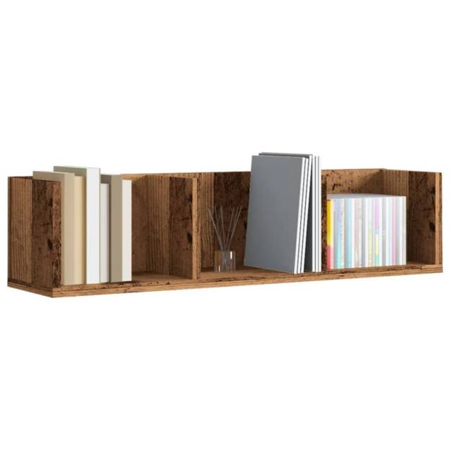 Berkfield Home CD Wall Shelf Old Wood 75x18x18 cm Engineered Wood in Brown - Size: 75 x 18 x 18 cm - image 1
