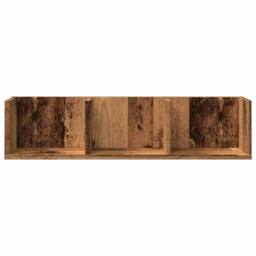 Berkfield Home CD Wall Shelf Old Wood 75x18x18 cm Engineered Wood in Brown - Size: 75 x 18 x 18 cm - thumbnail 4