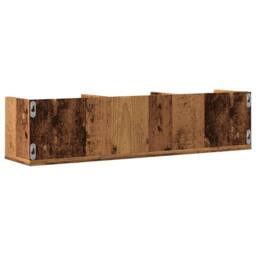 Berkfield Home CD Wall Shelf Old Wood 75x18x18 cm Engineered Wood in Brown - Size: 75 x 18 x 18 cm - thumbnail 6