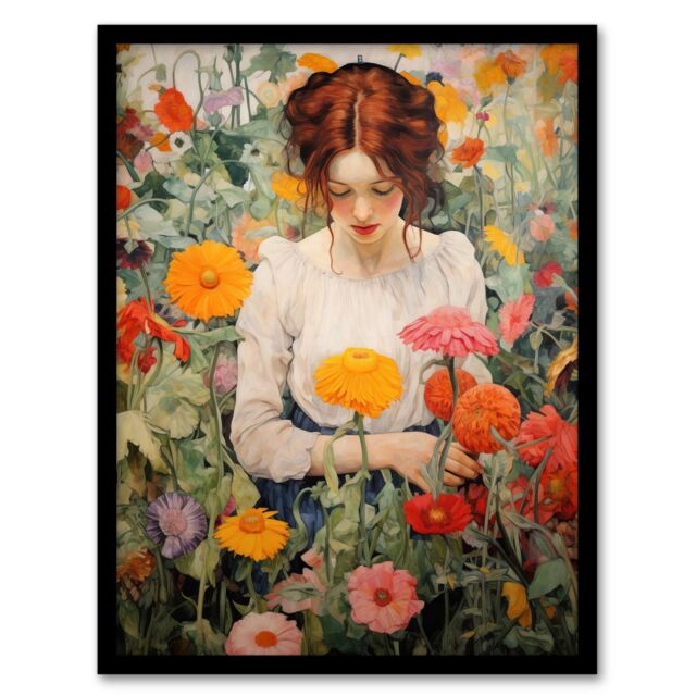 Wee Blue Coo Wall Art Print Wildflower Wander Autumnal Floral Multi Living Room Framed - Size: A4 - image 1