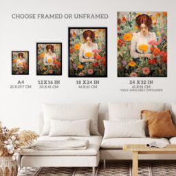 Wee Blue Coo Wall Art Print Wildflower Wander Autumnal Floral Multi Living Room Framed - Size: A4 - thumbnail 3