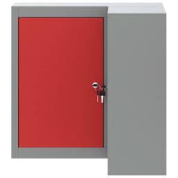 Berkfield Home Corner Tool Cabinet Wall-Mounted & Lockable Red Steel in Grey - thumbnail 6