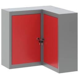 Berkfield Home Corner Tool Cabinet Wall-Mounted & Lockable Red Steel in Grey - thumbnail 1