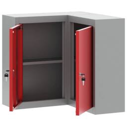 Berkfield Home Corner Tool Cabinet Wall-Mounted & Lockable Red Steel in Grey - thumbnail 4