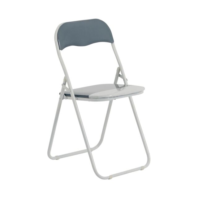Harbour Housewares Coloured Padded Folding Chair in Grey - image 1