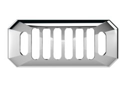 Balterley Traditional Basin Grill Overflow Cover Chrome 26mm x 50mm in Silver - thumbnail 1