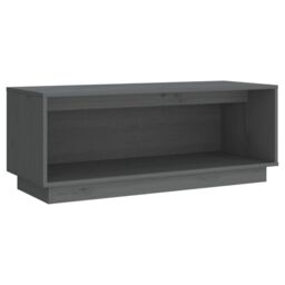 Berkfield Home TV Cabinet Grey 90x35x35 cm Solid Wood Pine - Size: 90 x 35 x 35 cm - thumbnail 2