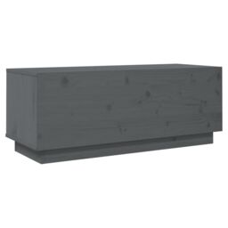 Berkfield Home TV Cabinet Grey 90x35x35 cm Solid Wood Pine - Size: 90 x 35 x 35 cm - thumbnail 5