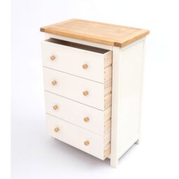 Cabinet Bits Maggiori 4 Drawer Chest of Drawers Wood Knob in Off-White - thumbnail 4