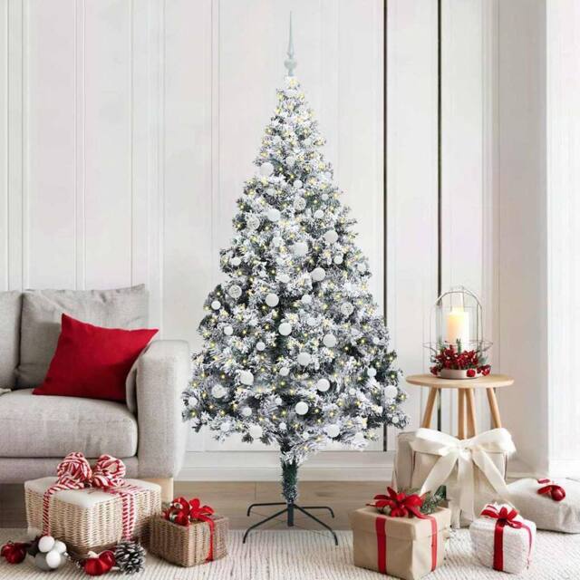 Berkfield Home Artificial Christmas Tree with 300 LEDs with Stand Green 180 cm - image 1