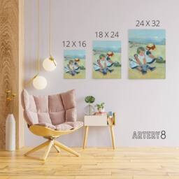 "Artery8 Children Playing on the Beach Cassatt Vintage Canvas Wall Art - Size: W24"" x H32""" - thumbnail 4