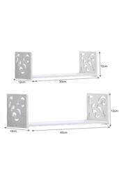 Living and Home Set of 2 U-Shaped Wall Floating Shelves 30 & 40 CM in White - thumbnail 3