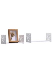 Living and Home Set of 2 U-Shaped Wall Floating Shelves 30 & 40 CM in White - thumbnail 4