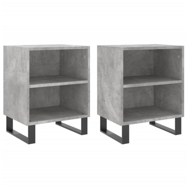 Berkfield Home Bedside Cabinets 2 pcs Concrete Grey 40x30x50 cm Engineered Wood - Size: 40 x 30 x 50 cm - image 1
