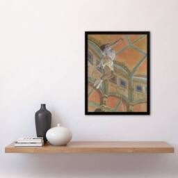 Artery8 Edgar Degas Framed Wall Art Acrobat Miss La La at Cirque Fernando in Orange - Size: A4 - thumbnail 2