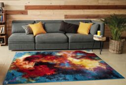 Smart Living Modern Hand Carved Multicolour Soft Thick Area Rug - Splash in Terracotta - Size: 60 cm x 110 cm